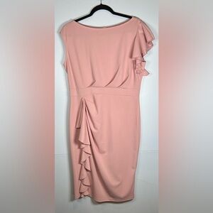Miusol Pink Asymmetrical Dress with Elegant Flair. Spring Dress. Easter Dress.